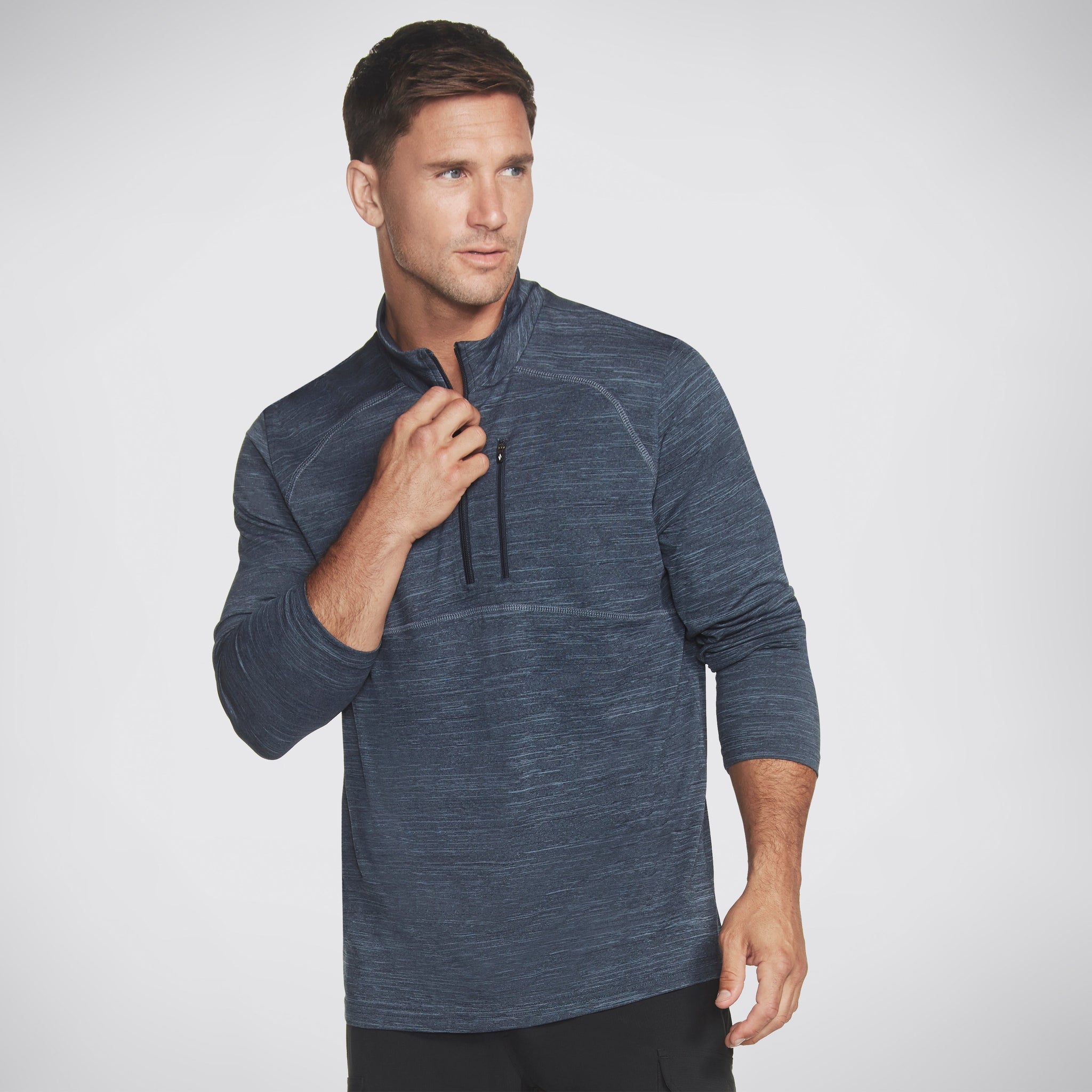 1/4 ZIP MOCK NECK TECH LONG SLEEVE TOP KNIT