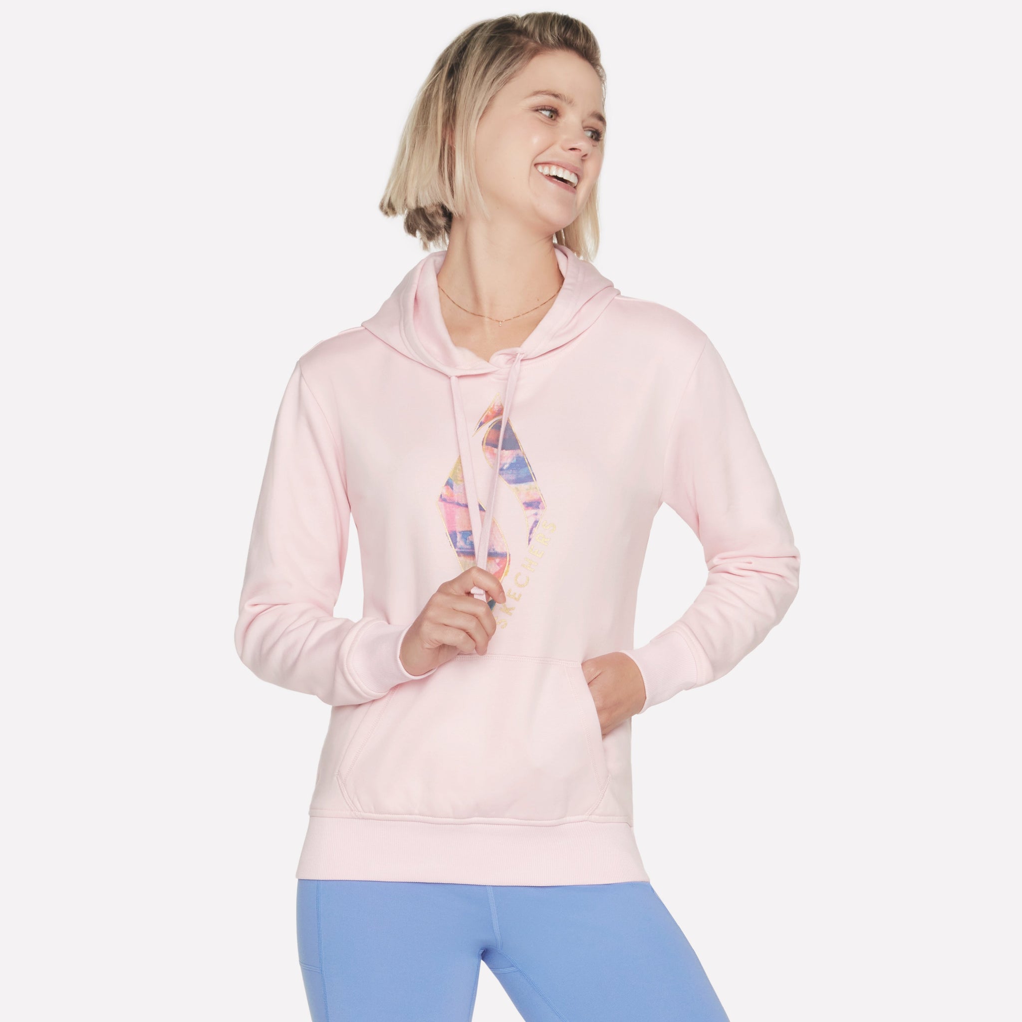 SKECH-SWEATS WATERCOLOR DIAMOND PULLOVER HOODIE