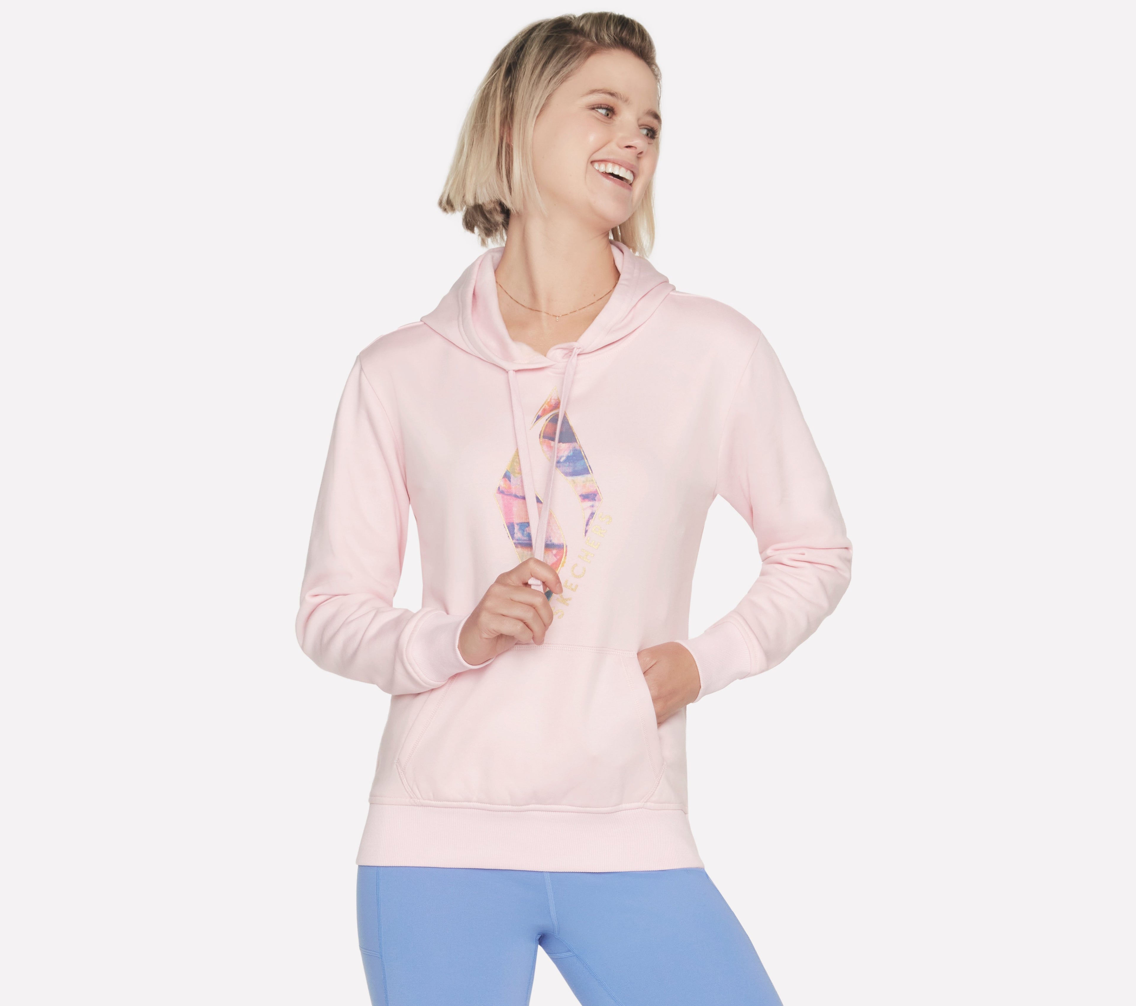 SKECH-SWEATS WATERCOLOR DIAMOND PULLOVER HOODIE