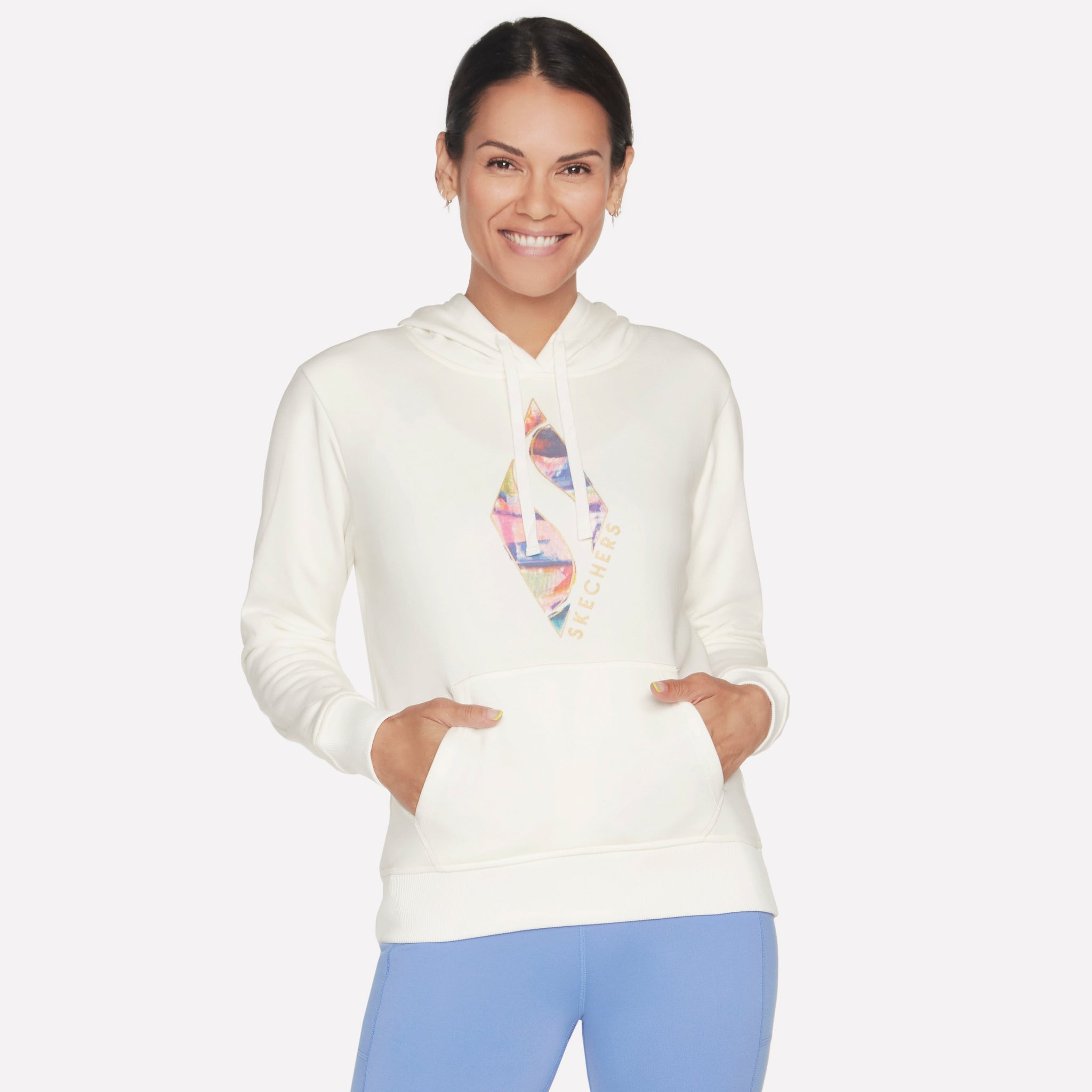 SKECH-SWEATS WATERCOLOR DIAMOND PULLOVER HOODIE