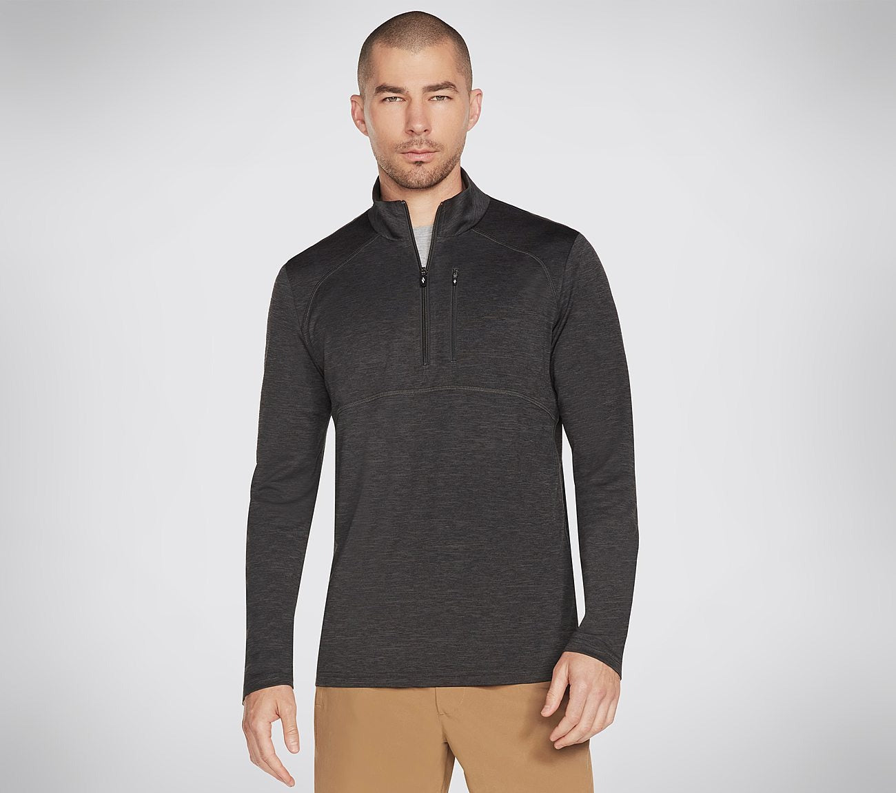 1/4 ZIP MOCK NECK TECH LONG SLEEVE TOP KNIT